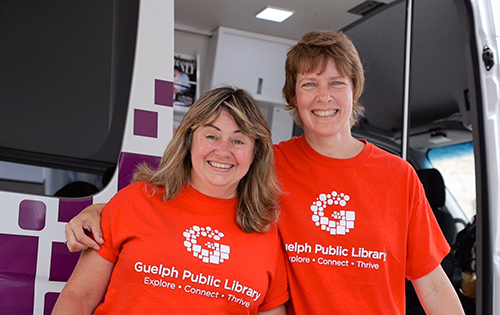 Photo of members of the library Bookmobile team.