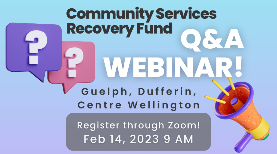 Do you have Community Services Recovery Fund Questions? Let’s talk!