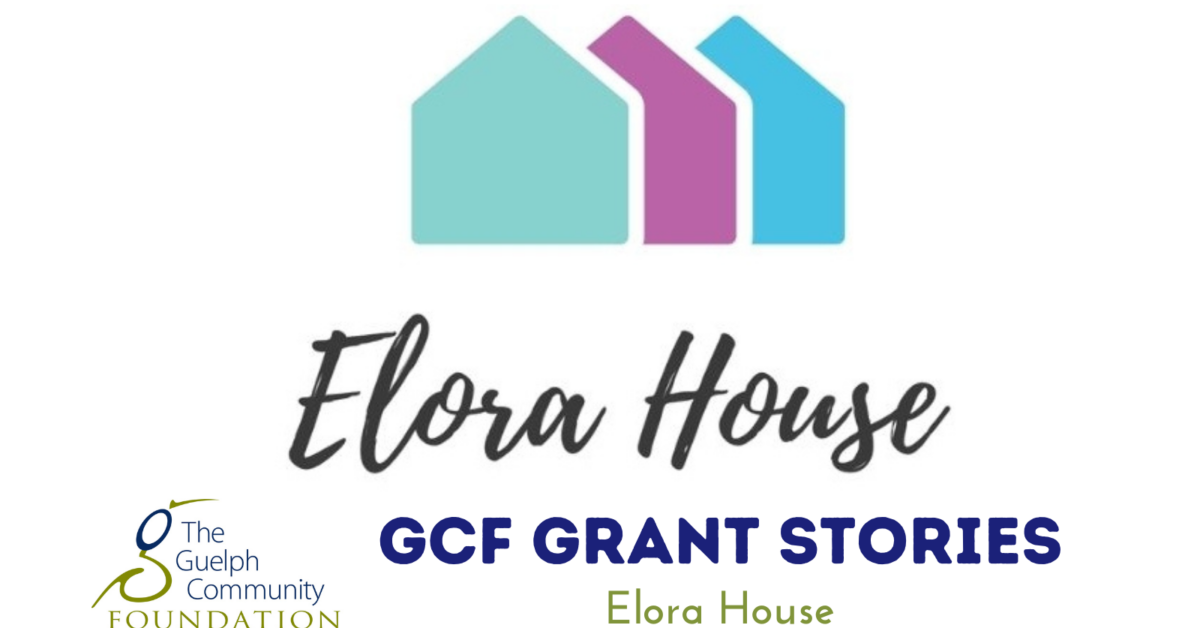 GCF Grant Stories Elora House: Elora House logo of three pastel coloured house shapes