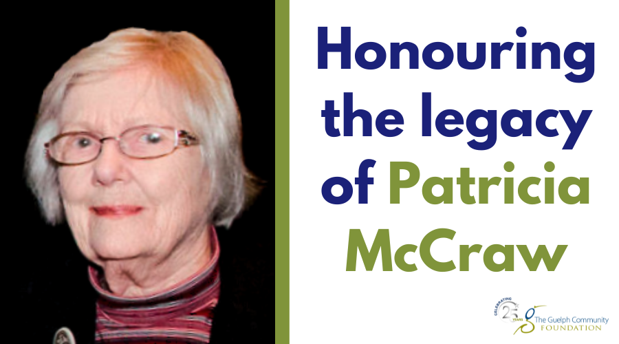 Honouring the legacy of Patricia McCraw graphic with image of older woman